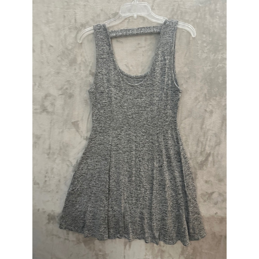 Forever 21 Gray Knit‎ Fit and Flare Mini Dress Sleeveless Cute Casual Size Large